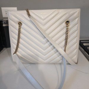 Saint Laurent White Tribeca Medium Tote Bag YSL